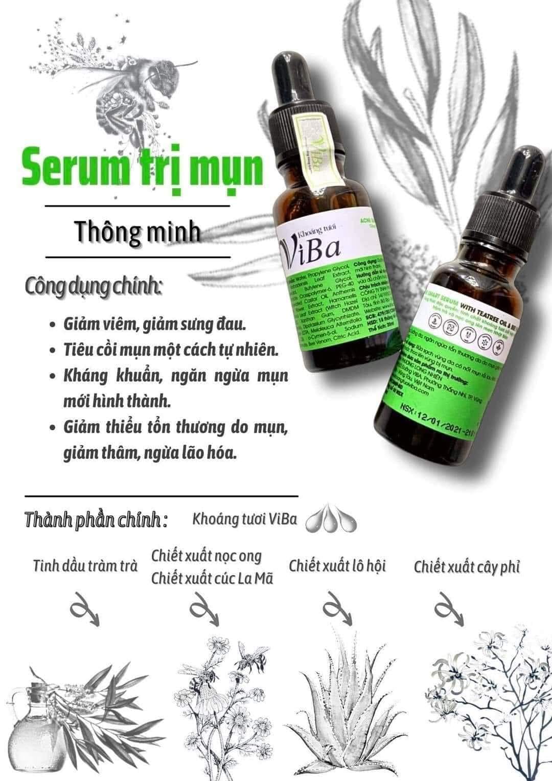 Thành phần tràm trà trong serum trị mụn thông minh ViBa